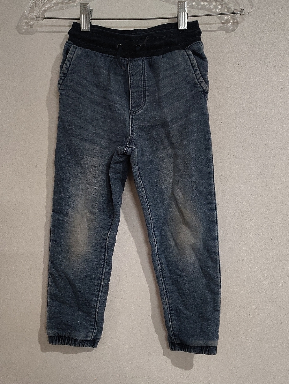 OshKosh B'gosh Denim Jogger Pants in Blue with Black Waistband